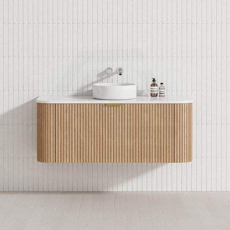 RIO 600-1500mm Bathroom Linear Surface Vanity Wall Hung Single/Double Bowl Plywood Timber Oak Cabinet ONLY & Vanity Top Available