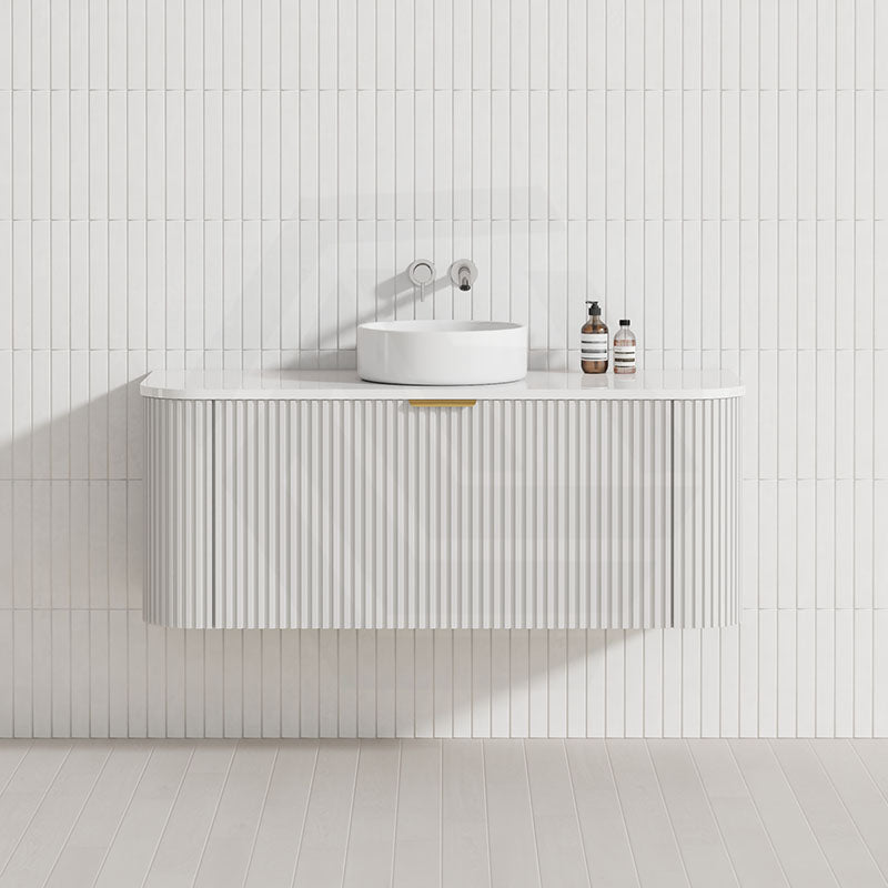 RIO 600-1800mm Bathroom Linear Surface Vanity Wall Hung Single/Double Bowls Plywood White Cabinet ONLY & Vanity Top Available