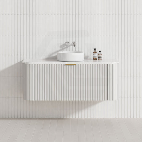 RIO 600-1800mm Bathroom Linear Surface Vanity Wall Hung Single/Double Bowls Plywood White Cabinet ONLY & Vanity Top Available