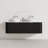 RIO 600-1800mm Bathroom Linear Surface Vanity Wall Hung Single/Double Bowl Plywood Black Cabinet ONLY & Vanity Top Available
