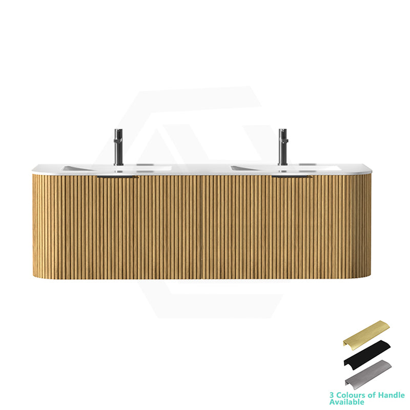 RIO 600-1500mm Bathroom Linear Surface Vanity Wall Hung Single/Double Bowl Plywood Timber Oak Cabinet ONLY & Stone Top Available