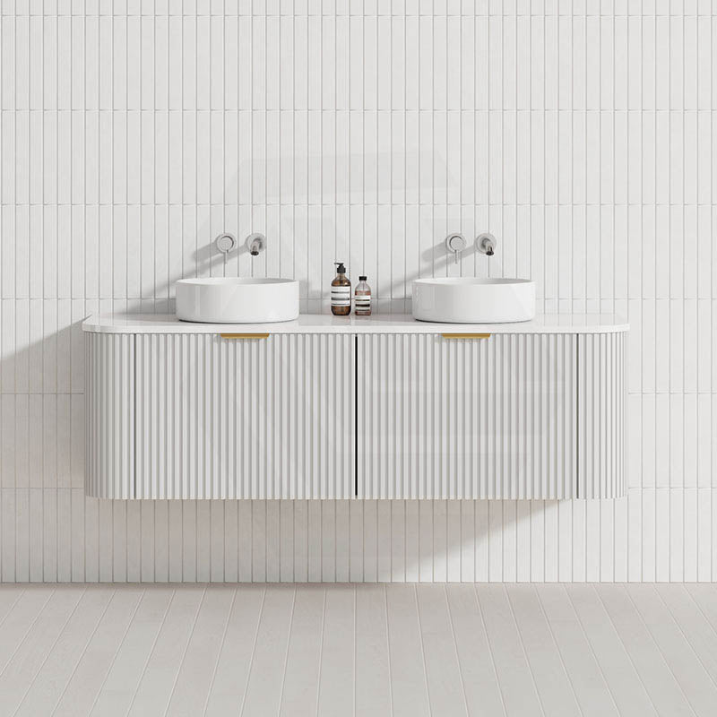 RIO 600-1800mm Bathroom Linear Surface Vanity Wall Hung Single/Double Bowls Plywood White Cabinet ONLY & Vanity Top Available