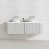 RIO 600-1800mm Bathroom Linear Surface Vanity Wall Hung Single/Double Bowls Plywood White Cabinet ONLY & Vanity Top Available
