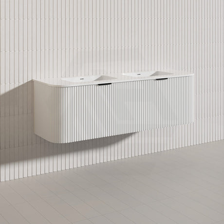 RIO 600-1800mm Bathroom Linear Surface Vanity Wall Hung Single/Double Bowls Plywood White Cabinet ONLY & Vanity Top Available