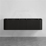 RIO 600-1800mm Bathroom Linear Surface Vanity Wall Hung Single/Double Bowl Plywood Black Cabinet ONLY & Stone Top Available