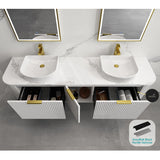 RIO 600-1800mm Bathroom Linear Surface Vanity Wall Hung Single/Double Bowls Plywood White Cabinet ONLY & Stone Top Available
