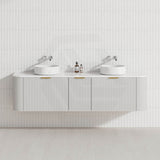 RIO 600-1800mm Bathroom Linear Surface Vanity Wall Hung Single/Double Bowls Plywood White Cabinet ONLY & Vanity Top Available