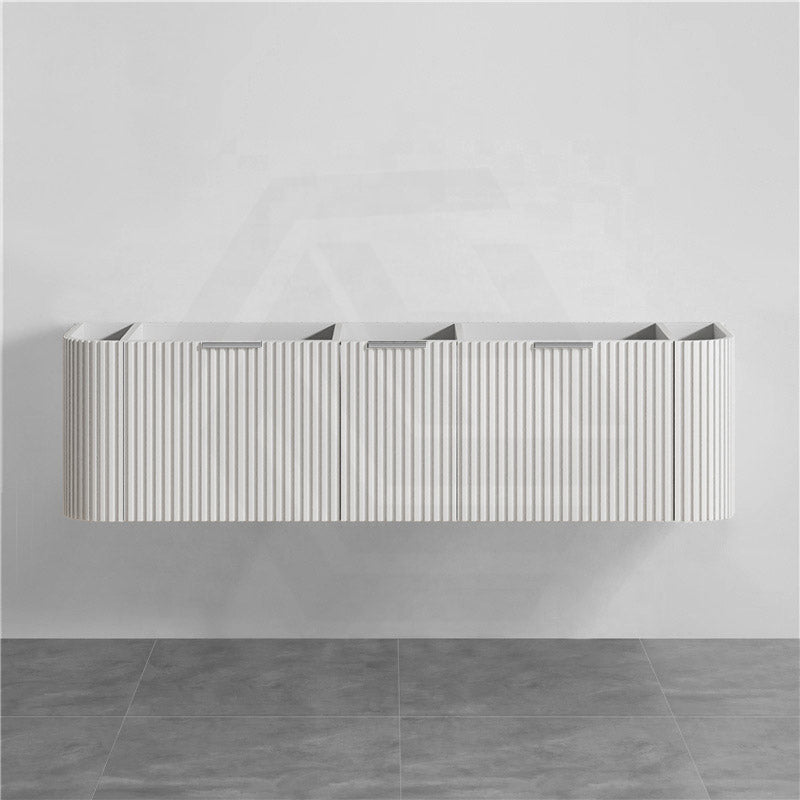 RIO 600-1800mm Bathroom Linear Surface Vanity Wall Hung Single/Double Bowls Plywood White Cabinet ONLY & Stone Top Available