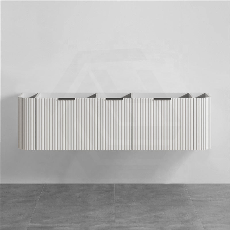 RIO 600-1800mm Bathroom Linear Surface Vanity Wall Hung Single/Double Bowls Plywood White Cabinet ONLY & Stone Top Available