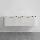 RIO 600-1800mm Bathroom Linear Surface Vanity Wall Hung Single/Double Bowls Plywood White Cabinet ONLY & Stone Top Available