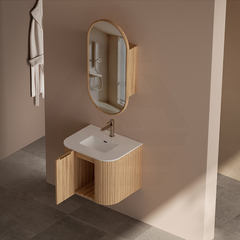 RIO 600-1500mm Bathroom Linear Surface Vanity Wall Hung Single/Double Bowl Plywood Timber Oak Cabinet ONLY & Stone Top Available