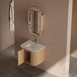 RIO 600-1500mm Bathroom Linear Surface Vanity Wall Hung Single/Double Bowl Plywood Timber Oak Cabinet ONLY & Stone Top Available