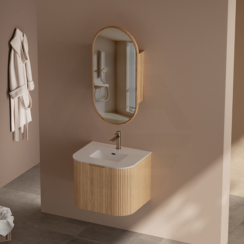 RIO 600-1500mm Bathroom Linear Surface Vanity Wall Hung Single/Double Bowl Plywood Timber Oak Cabinet ONLY & Stone Top Available