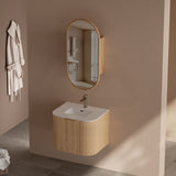 RIO 600-1500mm Bathroom Linear Surface Vanity Wall Hung Single/Double Bowl Plywood Timber Oak Cabinet ONLY & Stone Top Available