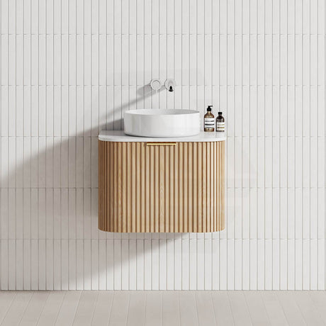 RIO 600-1500mm Bathroom Linear Surface Vanity Wall Hung Single/Double Bowl Plywood Timber Oak Cabinet ONLY & Stone Top Available