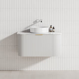 Rio 750/900/1200/1500Mm Bathroom Linear Surface Vanity Wall Hung Single/Double Drawer Plywood White