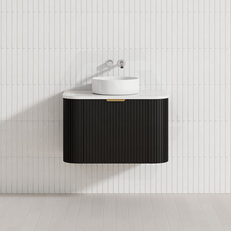 RIO 600-1800mm Bathroom Linear Surface Vanity Wall Hung Single/Double Bowl Plywood Black Cabinet ONLY & Vanity Top Available