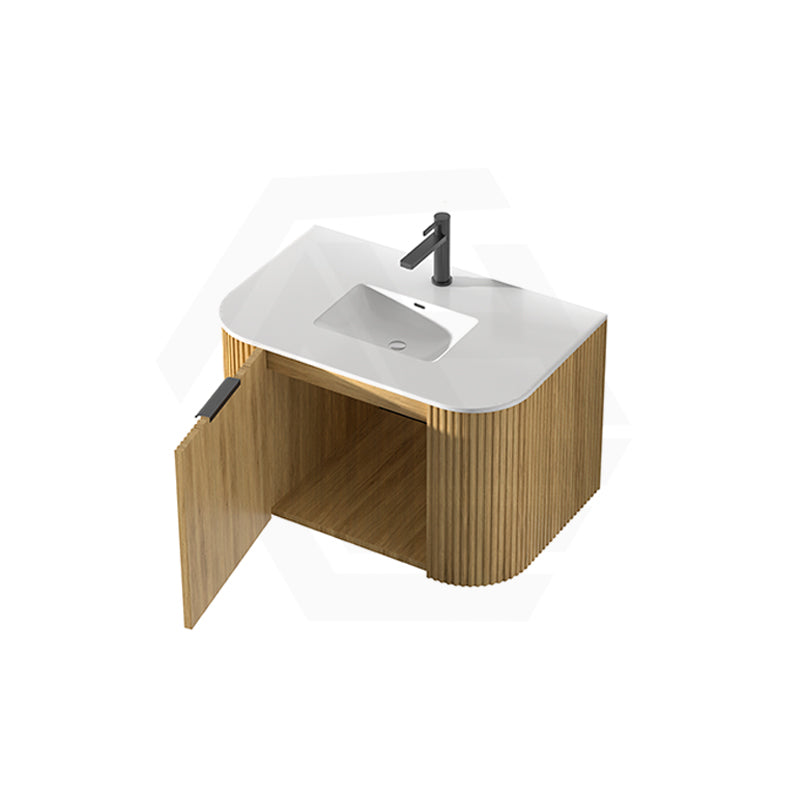 RIO 600-1500mm Bathroom Linear Surface Vanity Wall Hung Single/Double Bowl Plywood Timber Oak Cabinet ONLY & Stone Top Available