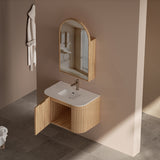 RIO 600-1500mm Bathroom Linear Surface Vanity Wall Hung Single/Double Bowl Plywood Timber Oak Cabinet ONLY & Stone Top Available
