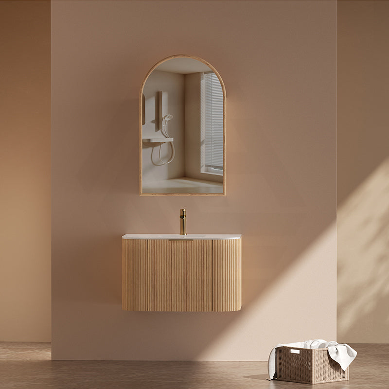 RIO 600-1500mm Bathroom Linear Surface Vanity Wall Hung Single/Double Bowl Plywood Timber Oak Cabinet ONLY & Stone Top Available