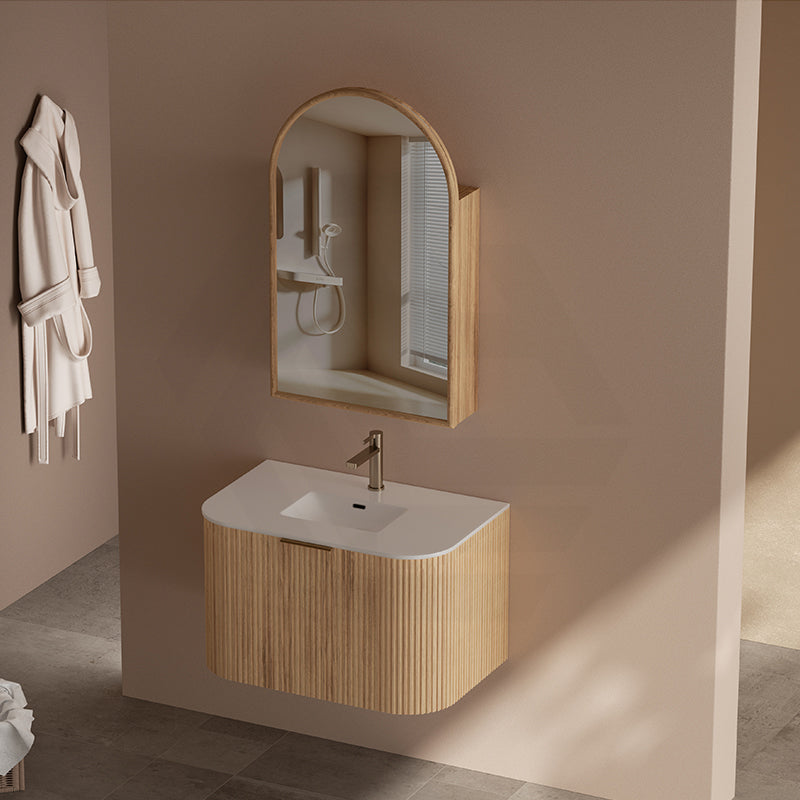 RIO 600-1500mm Bathroom Linear Surface Vanity Wall Hung Single/Double Bowl Plywood Timber Oak Cabinet ONLY & Stone Top Available