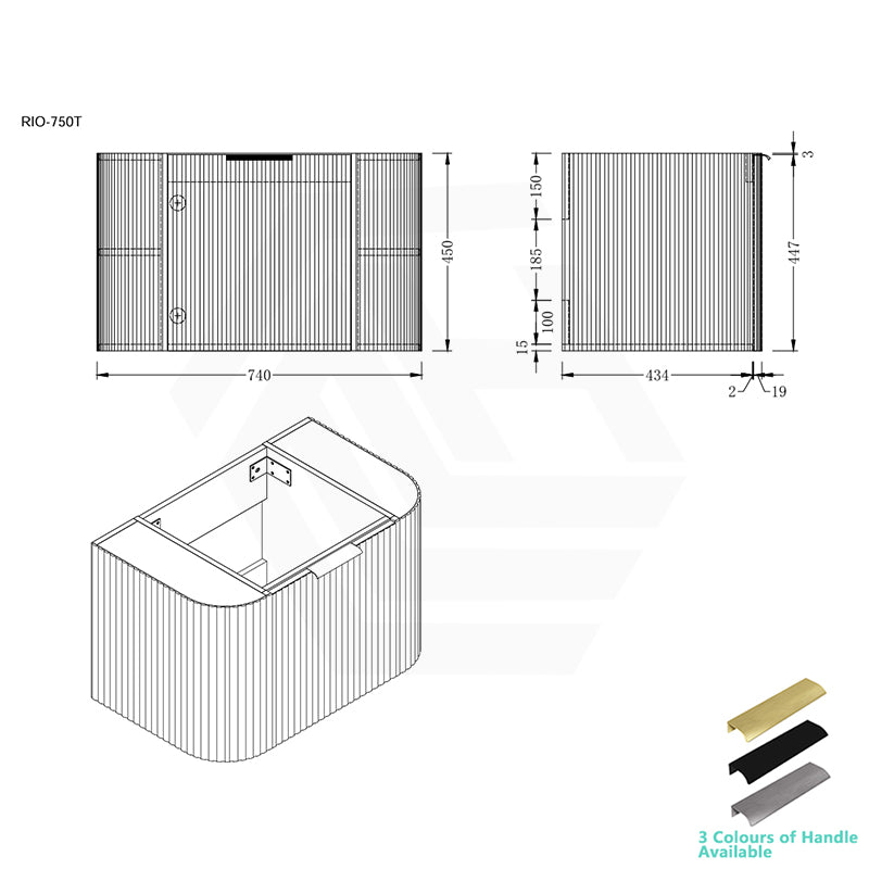 RIO 600-1500mm Bathroom Linear Surface Vanity Wall Hung Single/Double Bowl Plywood Timber Oak Cabinet ONLY & Stone Top Available