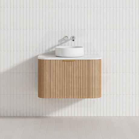 RIO 600-1500mm Bathroom Linear Surface Vanity Wall Hung Single/Double Bowl Plywood Timber Oak Cabinet ONLY & Vanity Top Available