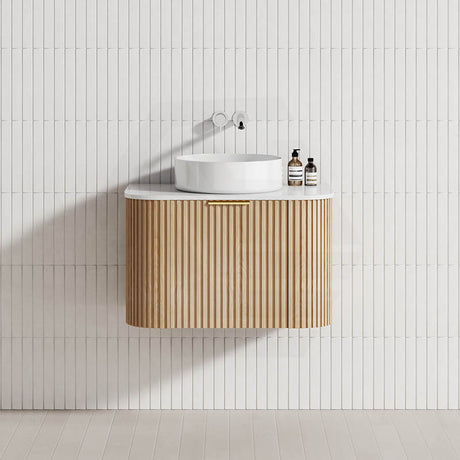 RIO 600-1500mm Bathroom Linear Surface Vanity Wall Hung Single/Double Bowl Plywood Timber Oak Cabinet ONLY & Stone Top Available