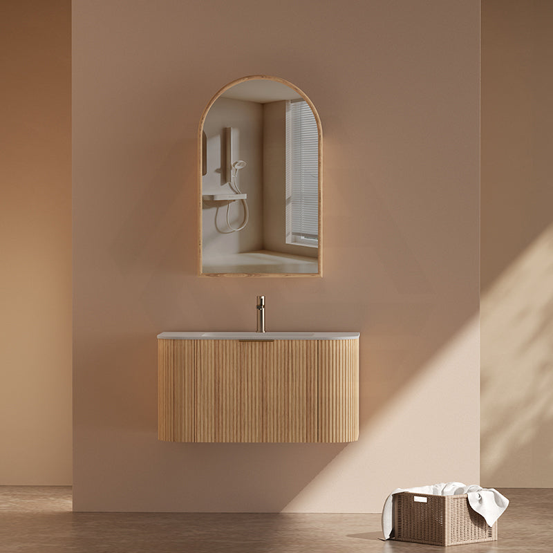 RIO 600-1500mm Bathroom Linear Surface Vanity Wall Hung Single/Double Bowl Plywood Timber Oak Cabinet ONLY & Stone Top Available