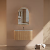 RIO 600-1500mm Bathroom Linear Surface Vanity Wall Hung Single/Double Bowl Plywood Timber Oak Cabinet ONLY & Stone Top Available