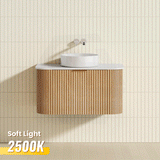 RIO 600-1500mm Bathroom Linear Surface Vanity Wall Hung Single/Double Bowl Plywood Timber Oak Cabinet ONLY & Stone Top Available