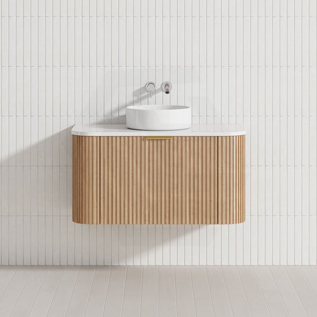 RIO 600-1500mm Bathroom Linear Surface Vanity Wall Hung Single/Double Bowl Plywood Timber Oak Cabinet ONLY & Vanity Top Available