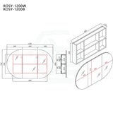 Rosy 750/900/1200/1500mm Oval Wall Hung Plywood Shaving Cabinet Variant Colour Available