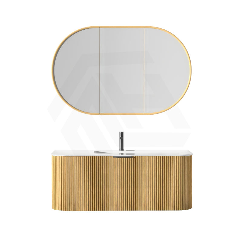 Rosy 750/900/1200/1500mm Oval Wall Hung Plywood Shaving Cabinet Variant Colour Available
