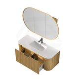 Rosy 750/900/1200/1500mm Oval Wall Hung Plywood Shaving Cabinet Variant Colour Available