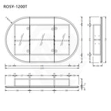 Rosy 750/900/1200/1500mm Oval Wall Hung Plywood Shaving Cabinet Variant Colour Available