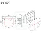 Rosy 750/900/1200/1500mm Oval Wall Hung Plywood Shaving Cabinet Variant Colour Available