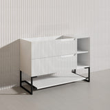 1200mm SERSI Freestanding Plywood Vanity Linear Surface Single Bowl Cabinet - Matt White