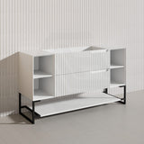 1500mm SERSI Freestanding Plywood Vanity Linear Surface Single Bowl Cabinet - Matt White