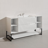 1500mm SERSI Freestanding Plywood Vanity Linear Surface Single Bowl Cabinet - Matt White