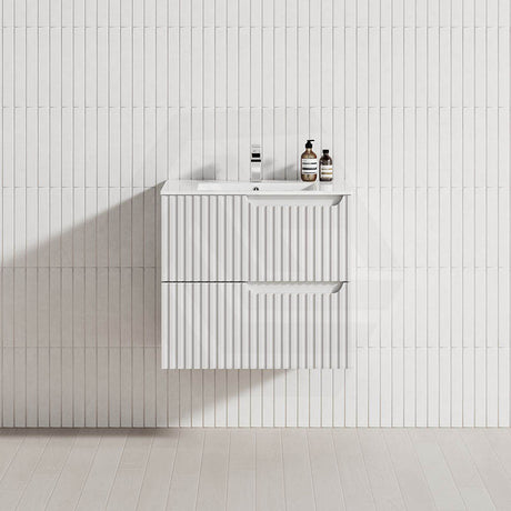 600-1500mm SERSI Wall Hung Plywood Vanity Matt White Linear Surface Drawers Shelves Single Bowl Cabinet ONLY&Ceramic/Poly Top Available for Bathroom