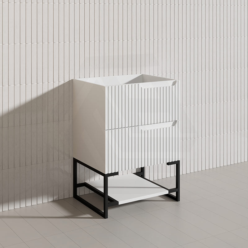 600mm SERSI Freestanding Plywood Vanity Linear Surface Single Bowl Cabinet - Matt White