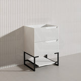 600mm SERSI Freestanding Plywood Vanity Linear Surface Single Bowl Cabinet - Matt White