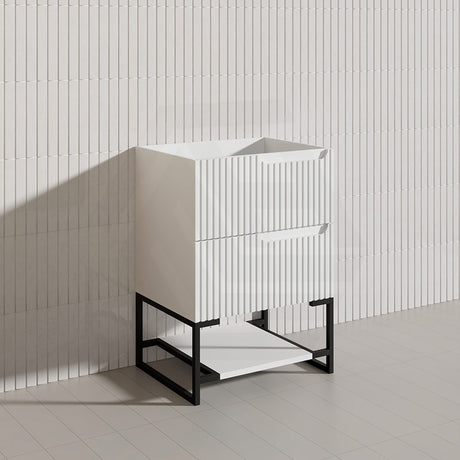 600-1500mm SERSI Freestanding Plywood Vanity Matt White Linear Surface Drawers Shelves Single Bowl Cabinet