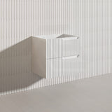 600mm SERSI Plywood Single Bowl Wall Hung Vanity Linear Surface Drawers Matt White Cabinet ONLY & Ceramic/Poly Top Available