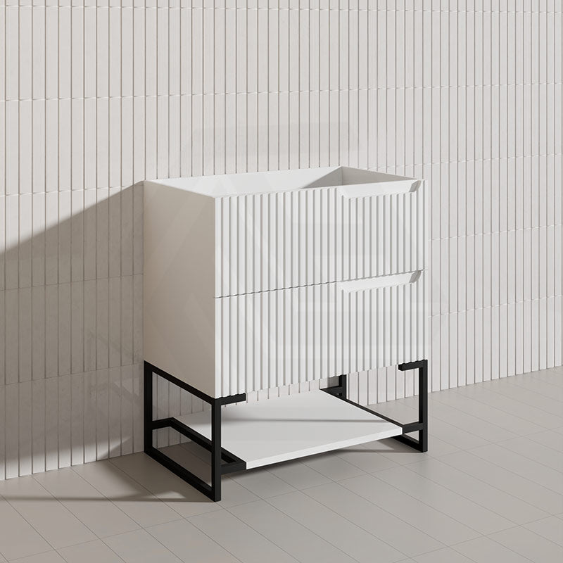 750mm SERSI Freestanding Plywood Vanity Linear Surface Single Bowl Cabinet - Matt White