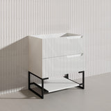 750mm SERSI Freestanding Plywood Vanity Linear Surface Single Bowl Cabinet - Matt White