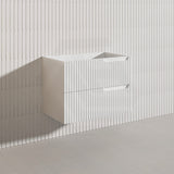 750mm SERSI Plywood Single Bowl Wall Hung Vanity Linear Surface Drawers Matt White Cabinet ONLY & Ceramic/Poly Top Available