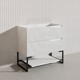 900mm SERSI Freestanding Plywood Vanity Linear Surface Single Bowl Cabinet - Matt White