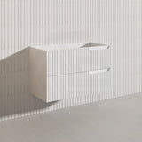 900mm SERSI Plywood Single Bowl Wall Hung Vanity Linear Surface Drawers Matt White Cabinet ONLY & Ceramic/Poly Top Available